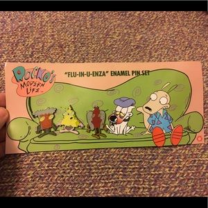 Flu-In-U-Enza Pin Set. Rocko’s Modern Life.